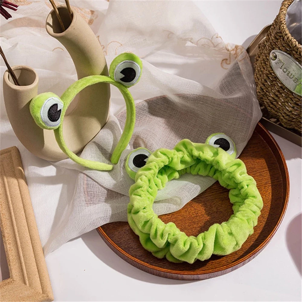 

1/2pcs Fun 3D Frog Makeup Head Band Width Edge Tighten Headband Cute Cartoon Girls Hair Accessories Headpiece Gift Friends 2021