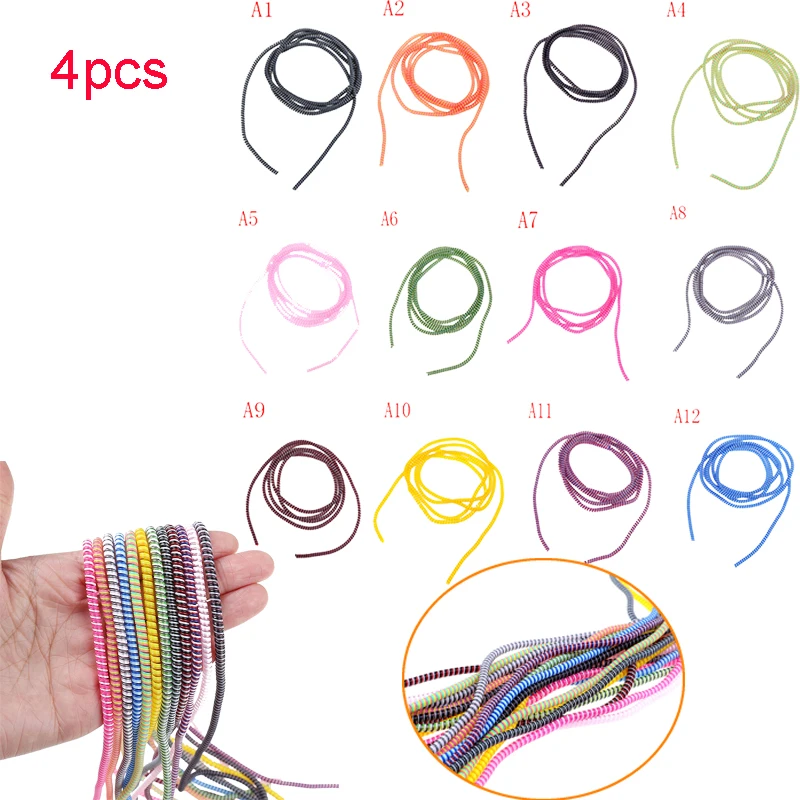 Spring Twine For Iphone Android USB Earphone Cover 1.4m 1/4pcs Cable Protector Bobbin Winder Data Line Case Rope Protection | Электроника