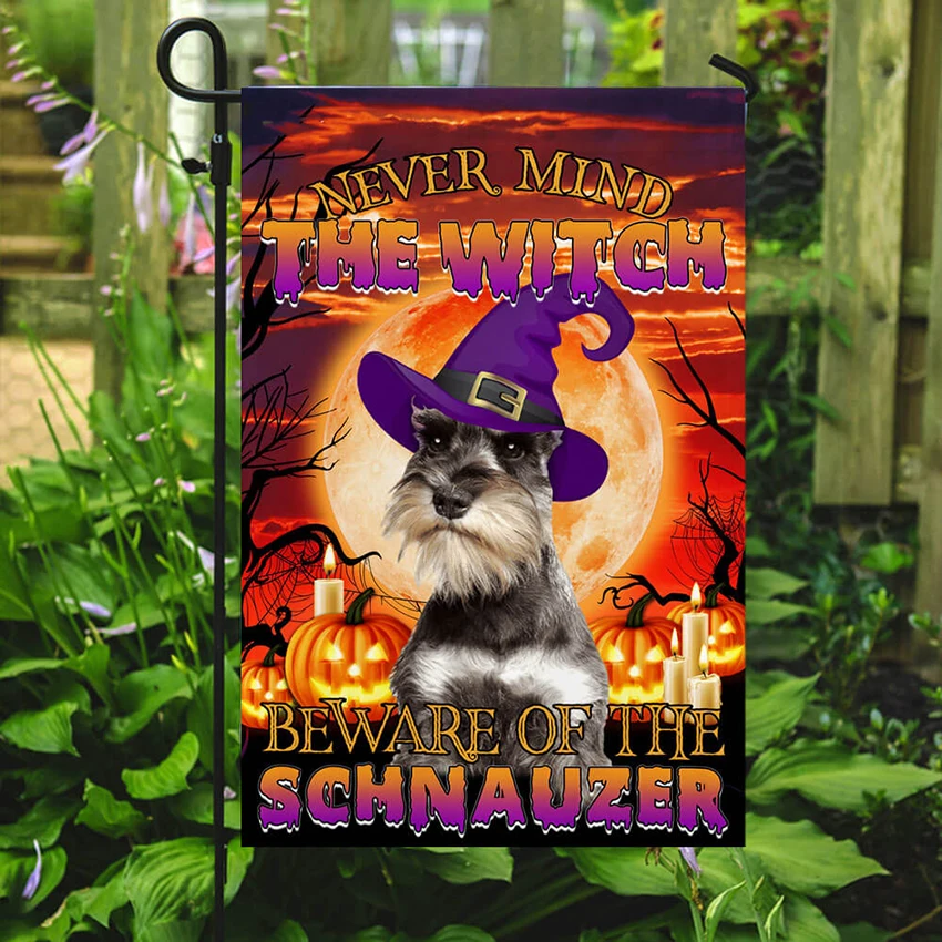 

Factory Price Halloween Decoration Beware Of The Schnauzer Flag Garden Yard House Banner Premium High Quality Durable Banners