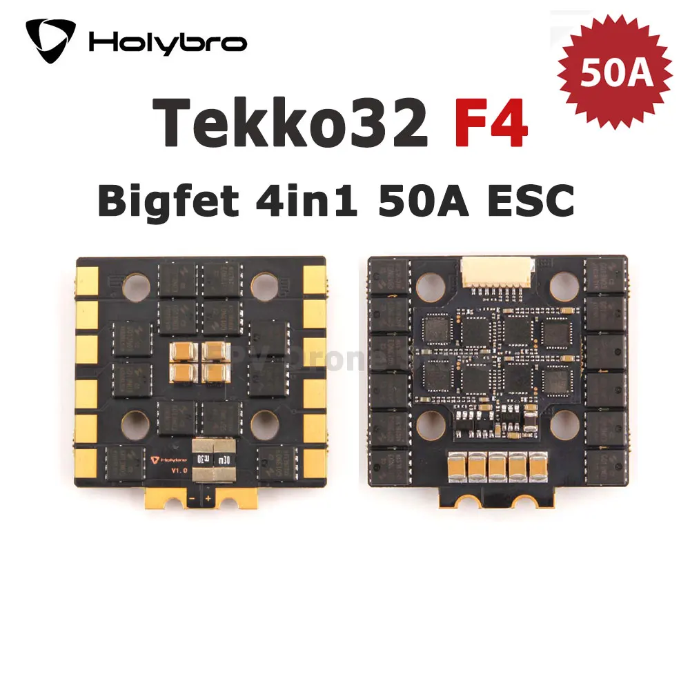

HolyBro Tekko32 F4 BigFET 4in1 50A Brushless ESC 96K BLHELI32 4-6S Supports DShot 150/300/600/1200 20X20mm for RC FPV Drone