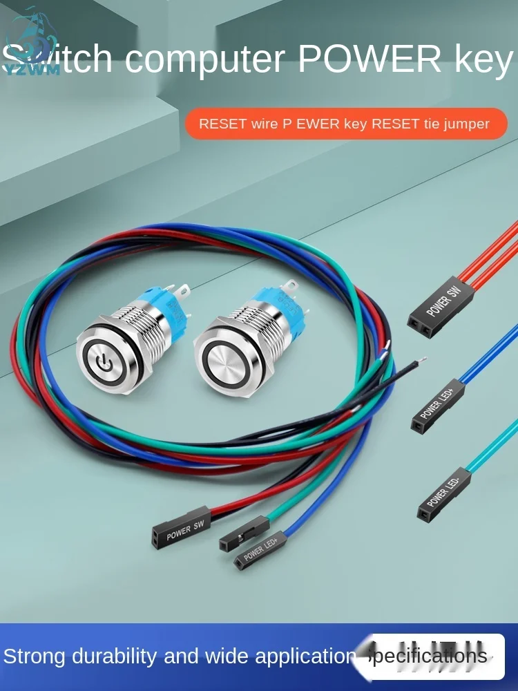 Перезаряжаемый провод для компьютерной хоста YZWM 16 мм металлическая кнопка