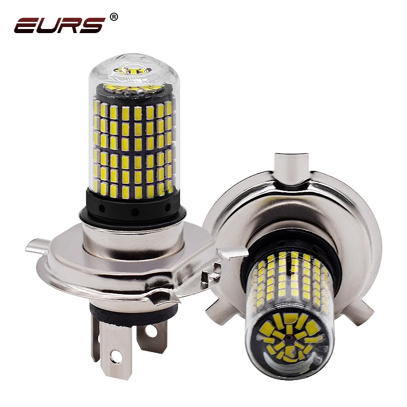 Светодиодсветодиодный лампы EURS H4 для мотоциклетных фар 3014 144smd H6 P15D Canbus |