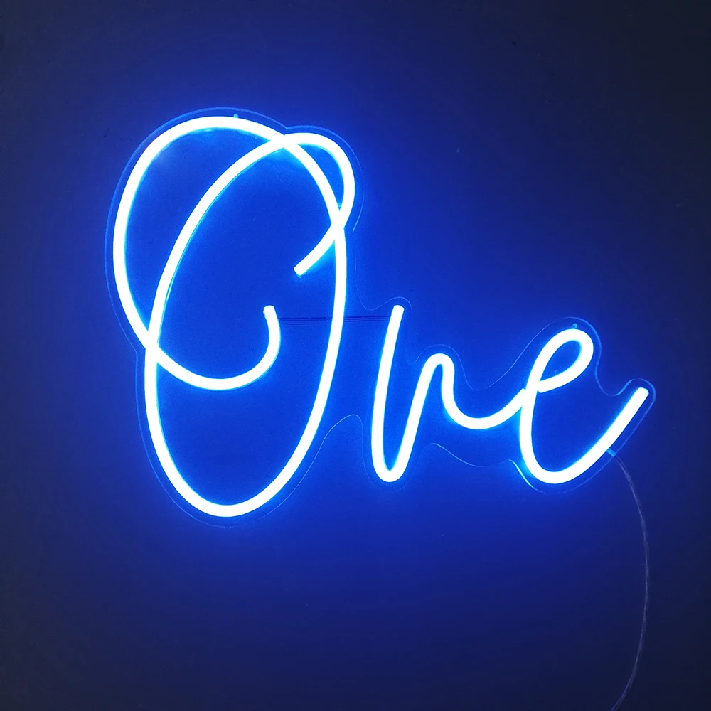 

Birthday Custom Made Number One Neon Sign Phrase Led Lights Party Wedding Wall Art Home Bar Light Personalized Decor
