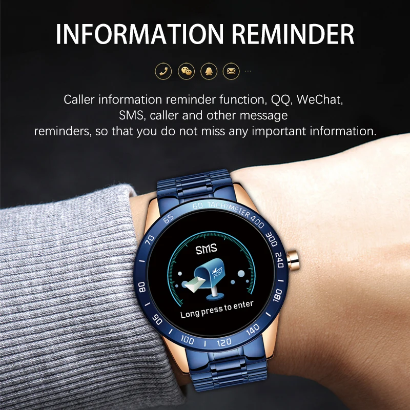 

Steel Band Smart Watch Men Heart Rate Monitor Sport Multifunction Mode Fitness Tracker Waterproof Men Smartwatch