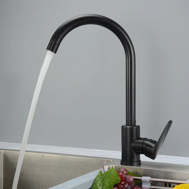 

Matte Black Kitchen Sink Faucet Modern Single Handle Swivel Kitchen Faucets High Arc Basin Mixer Tap