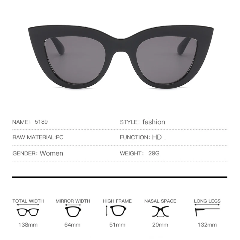 Женские винтажные солнцезащитные очки женские модные роскошные кошачий глаз