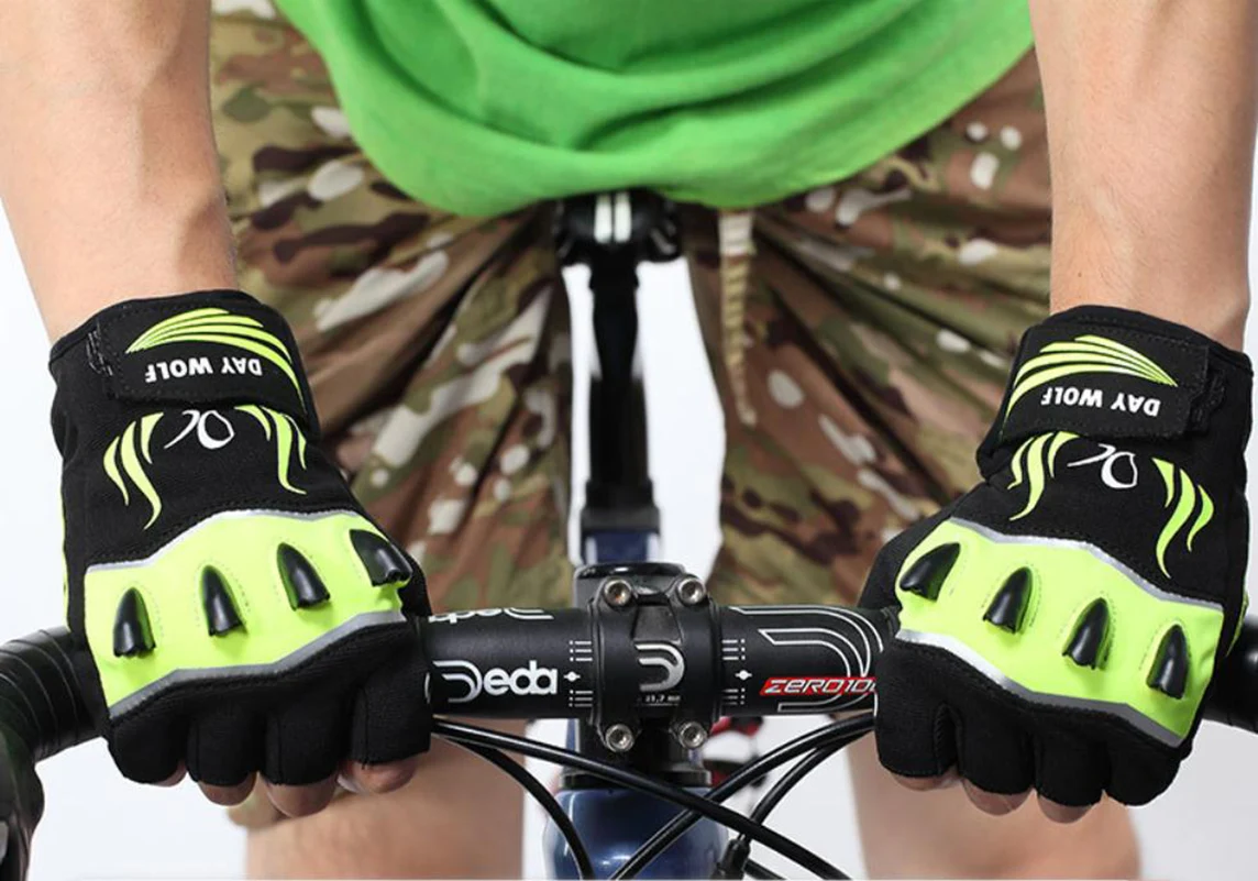 

LED Cycling Gloves Flashlight Luminous Breathable Half Finger Summer MTB Mountain Bicycle Gloves Men Women