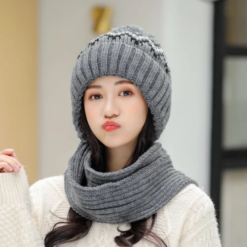 Шерстяной комплект из шапки и шарфа женский | Аксессуары для одежды