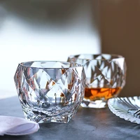 whiskey glass thickened diamond household round glass bar wine glass foreign vodka drinking utensils kitchen utensils cups glass