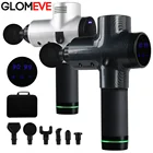 Профессиональный Массажер для глубоких тканей и всего тела, пистолет для массажа с сенсорным ЖК-экраном, для снятия напряжения мышц, с 6 массажными насадками