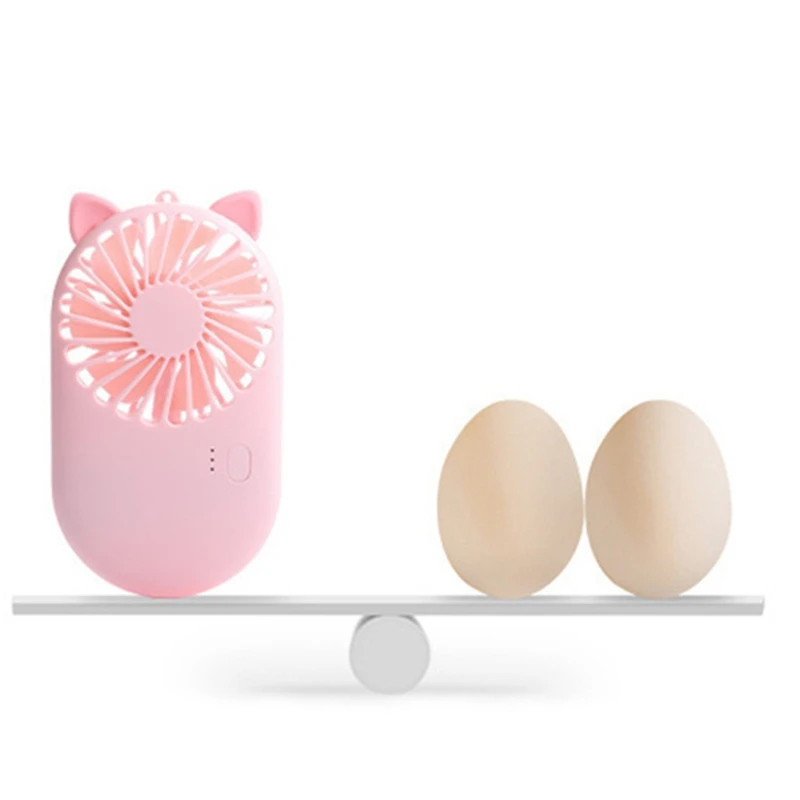

Cartoon Ultra Thin Mini Handheld Fan Cute Pet Pocket Quiet Office Desktop USB Small Fan,Pink