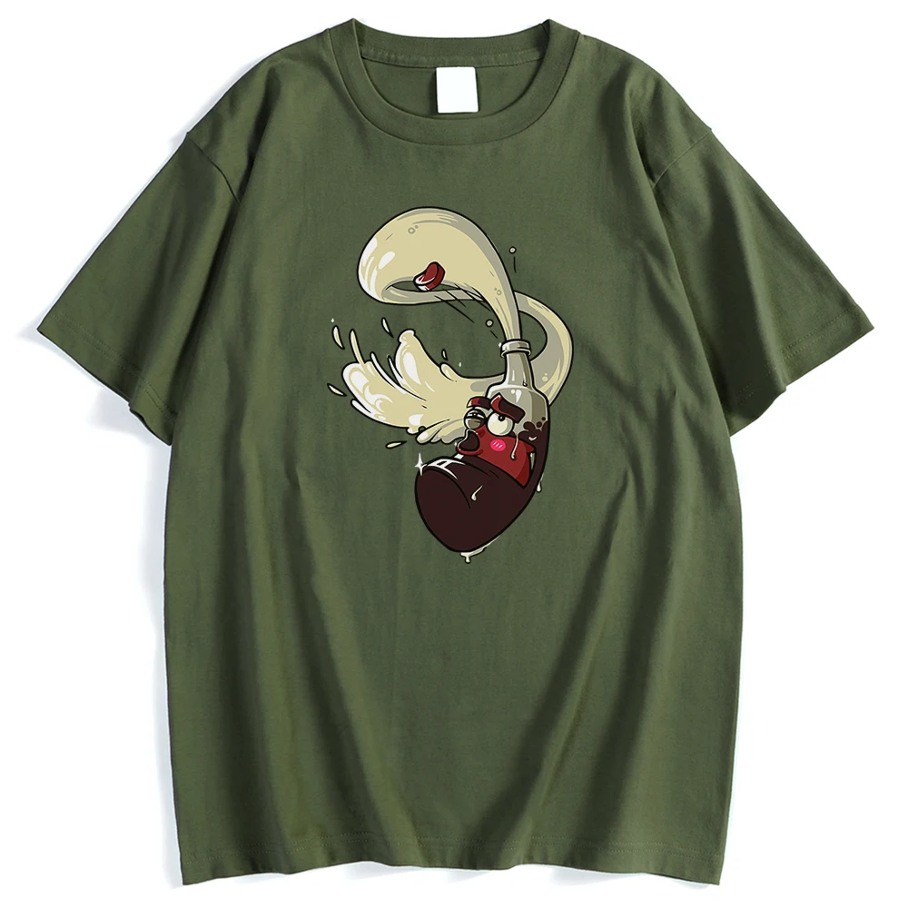 Мужская футболка с принтом в виде бутылки кока-колы модная круглым вырезом