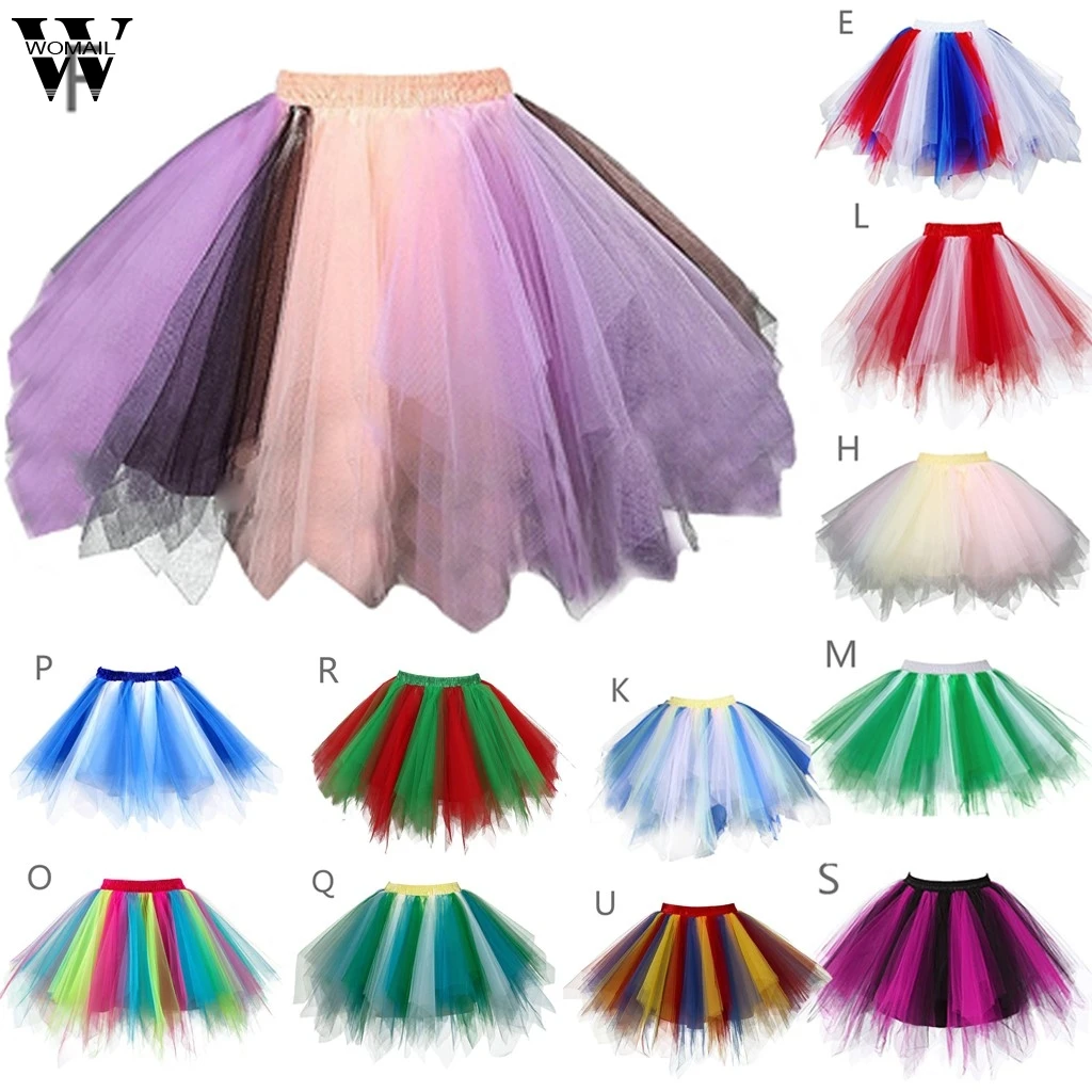 Женская пышная фатиновая юбка разноцветная газовая мини высокого качества для