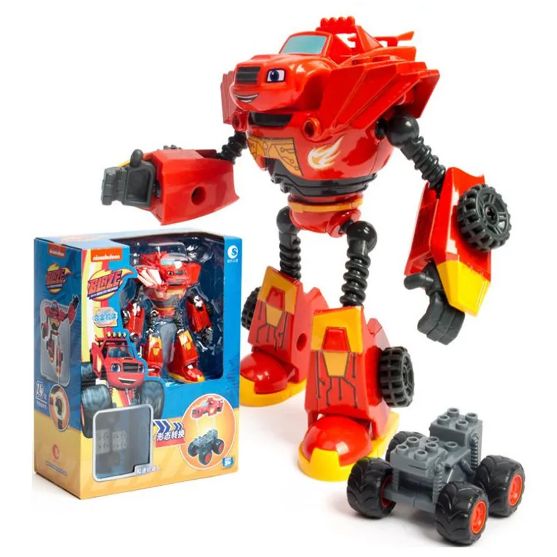 Лидер продаж фигурка аниме Blaze Monster Machines мультфильм пластик/сплав деформированная модель автомобиля Фигурки игрушки детские подарки на день рождения - изображение