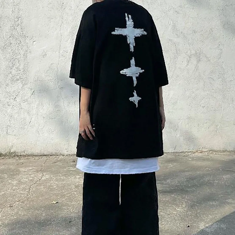 

Harajuku t Shirt Women 2021 Heart Print Goth Top Female Fashion Summer Short Sleeve Clothes Streetwear Tee Shirt