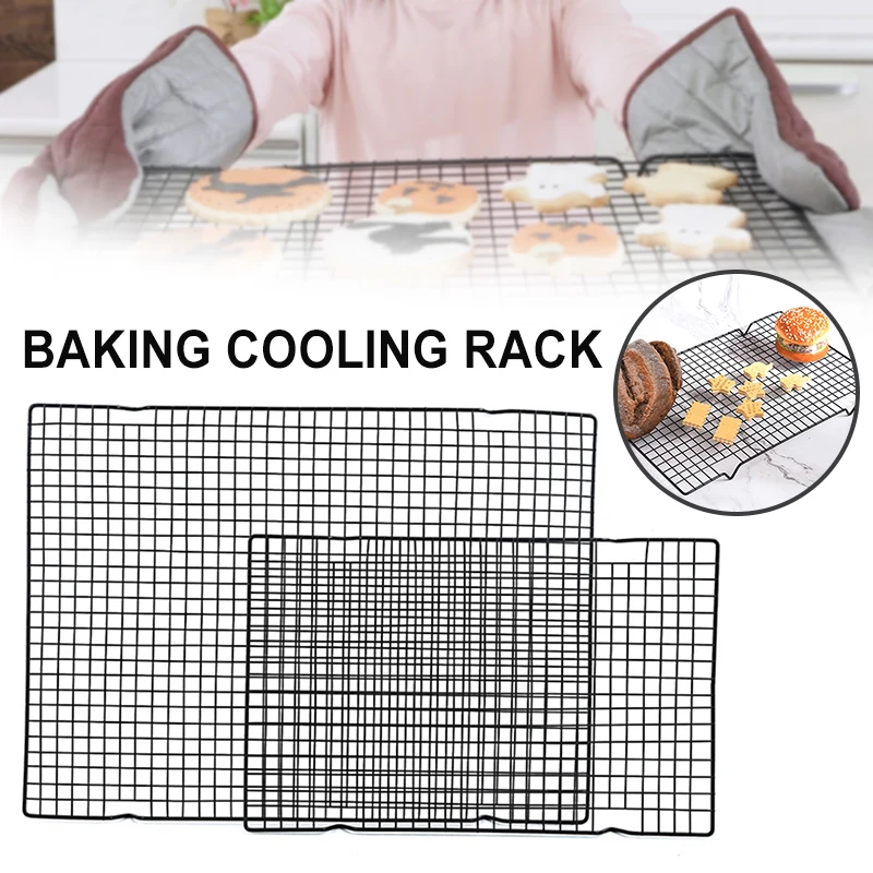Stainless Steel Nonstick Black Cooling Rack Grid Baking Tray For Biscuit Cookie Pie Bread Cake Kitchen Accessories Drop Shipping | Дом и сад