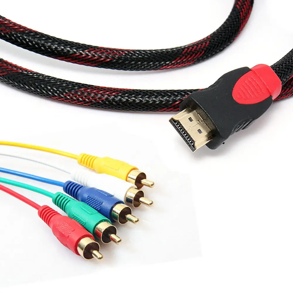 HDMI-совместимый с RCA аудио-видео кабель компонент преобразования RGB YPbPr AV