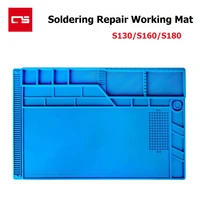 soldering mat heat resistant repair working silicone pad with magnetic groove adsorption screw storage grid for phone pc repair