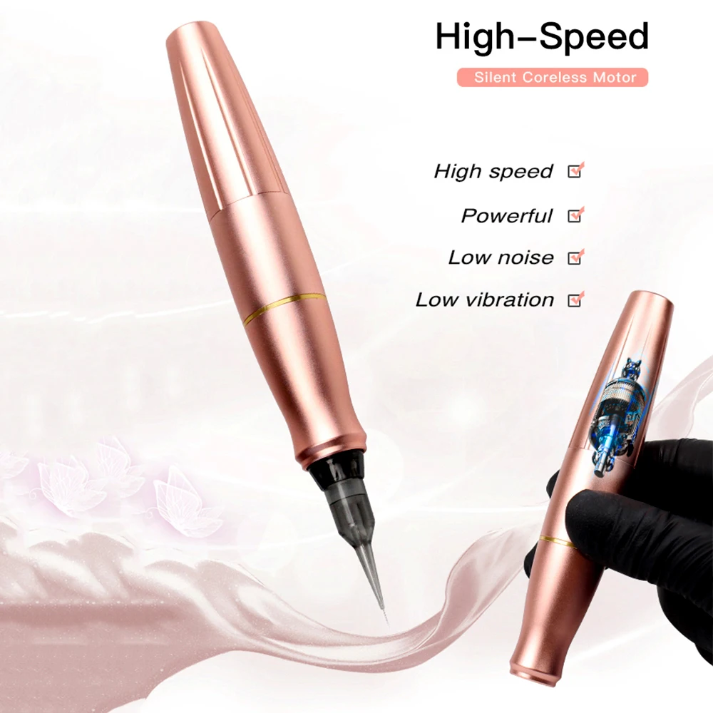 BMX розовая пму машина ручка роторная тату с иглами Перманентный макияж для Miroblading