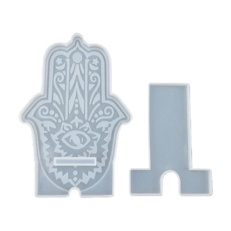 

Crystal Epoxy Resin Mold Cellphone Bracket Holder DIY Crafts Casting Tool Mobile Phone Stand Silicone Mould X4YA