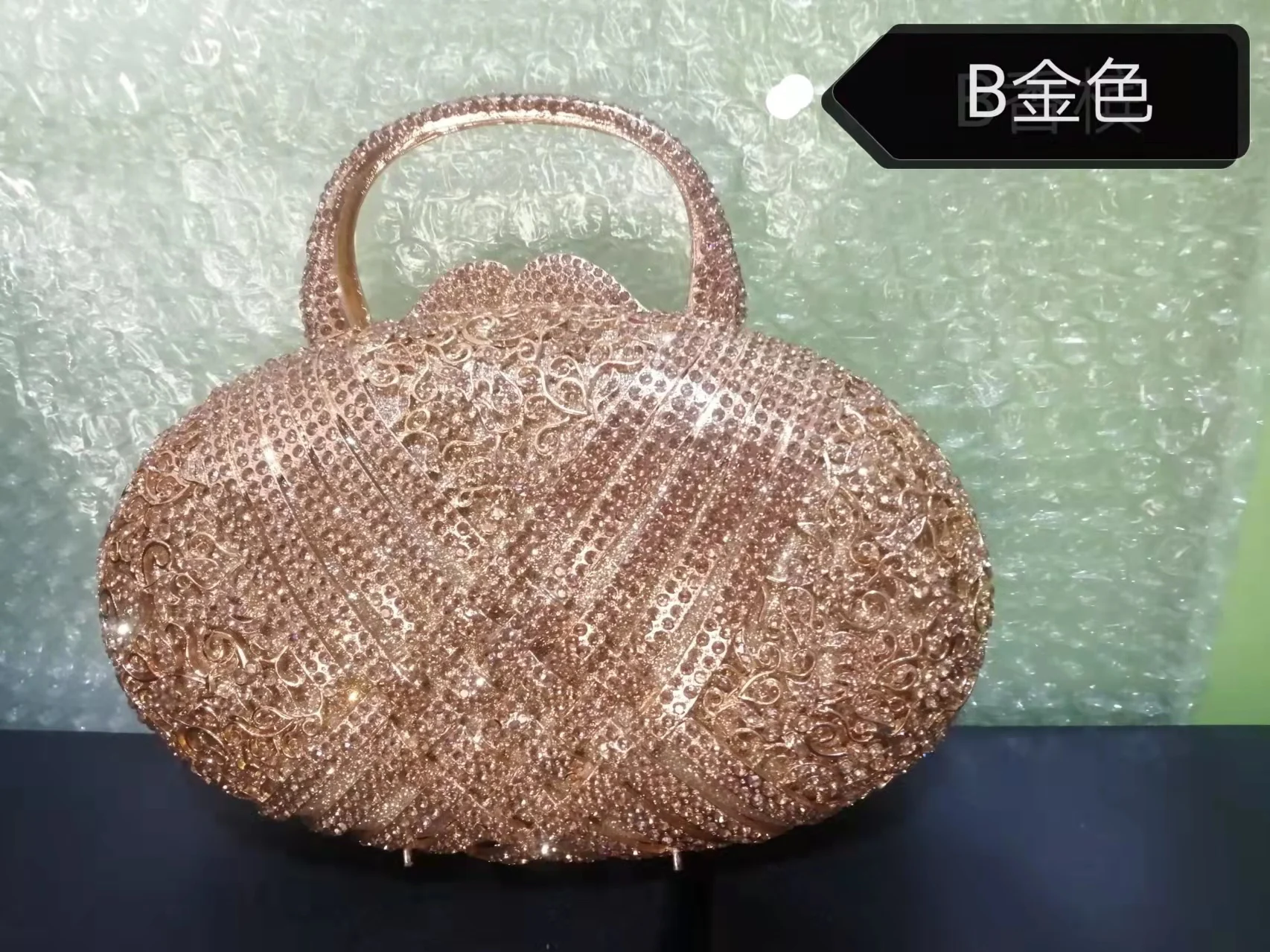 

Женский золотистый клатч XIYUAN с розовыми и зелеными кристаллами, вечерний клатч для свадебвечерние ринки с бриллиантами, сумочки для кошель...