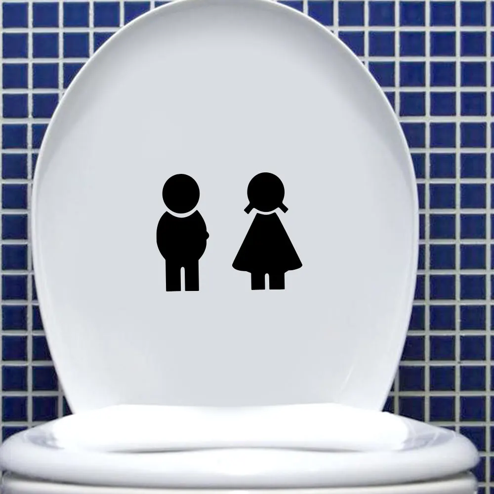 Забавный дневной входной знак наклейка со съемным милым человеком и женщиной