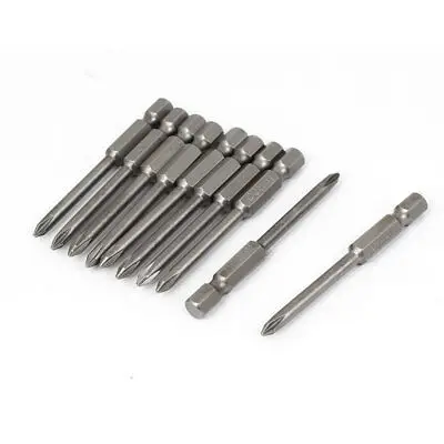 

65mm Long 4mm PH1 Magnetic Phillips Screwdriver Bits Gray 10pcs