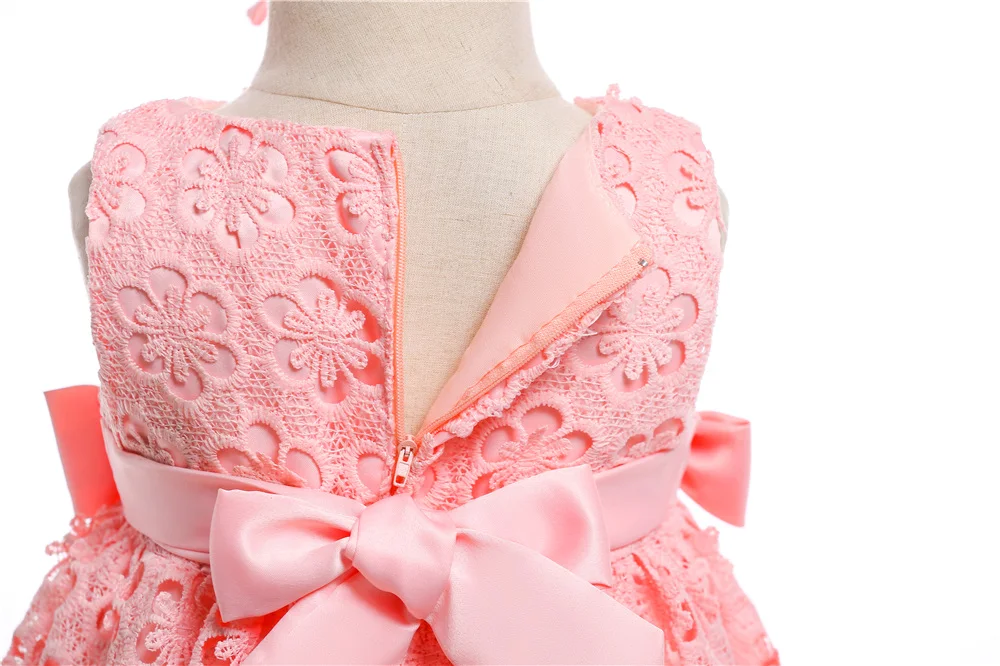 Платье на крестины для маленьких девочек полная кружевная одежда крещения