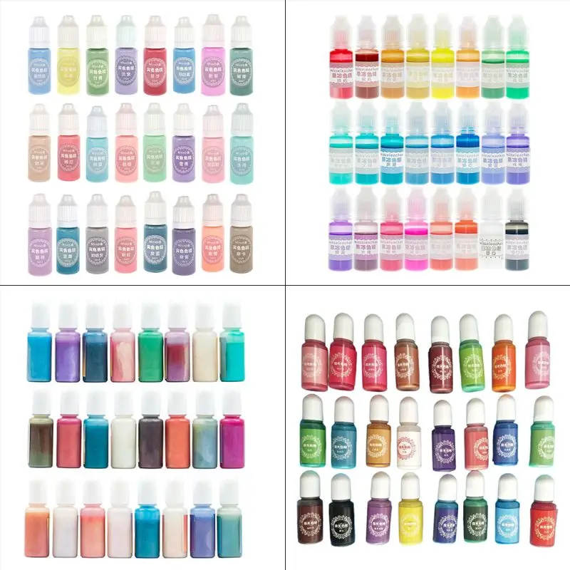 

24 Pcs/set Crystal Epoxy Pigment UV Resin Dye DIY Jewelry Colorant Art Crafts Coloring Toning Color Mixing Liquid Decor D5QB