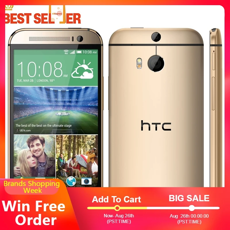 Оригинальный htc One M8 разблокированный LTE смартфон четырехъядерный ram 2GB мобильный