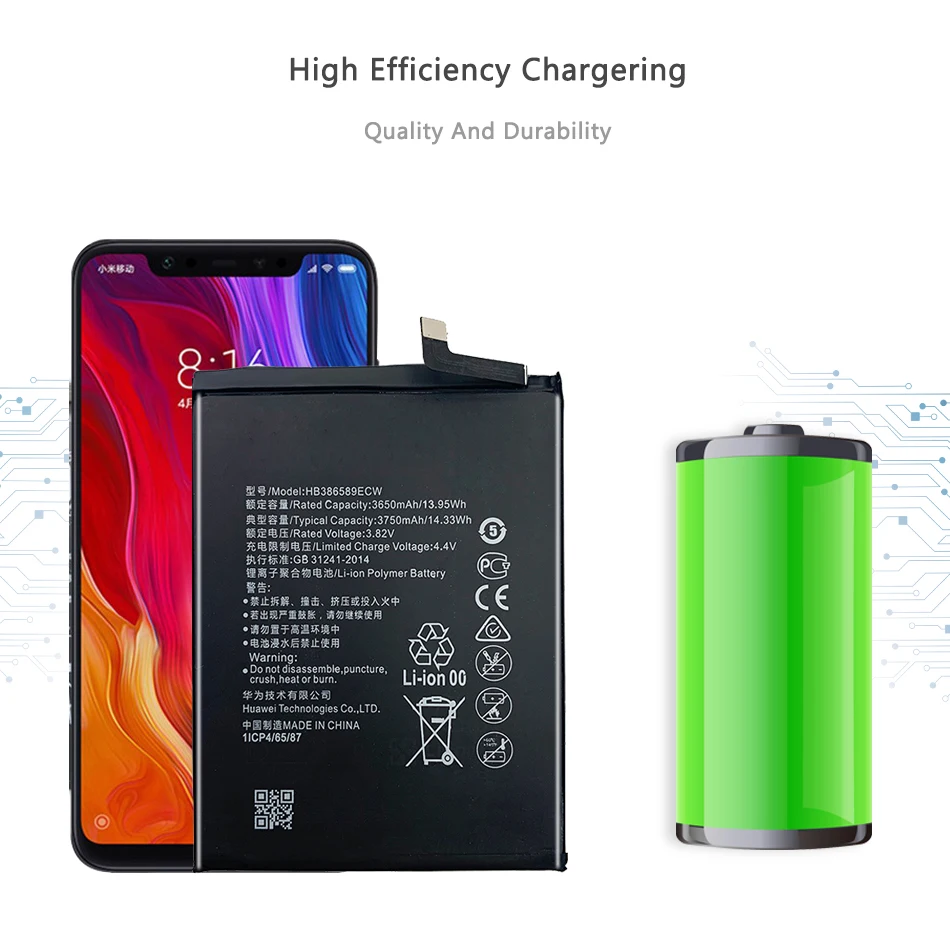 HB386589ECW батарея для Huawei Ascend P10 Plus Nova 3 4 L21 VKY-AL00 View 10 Lite V10/Honor 8X/Mate 20 lite Honor Play | Мобильные