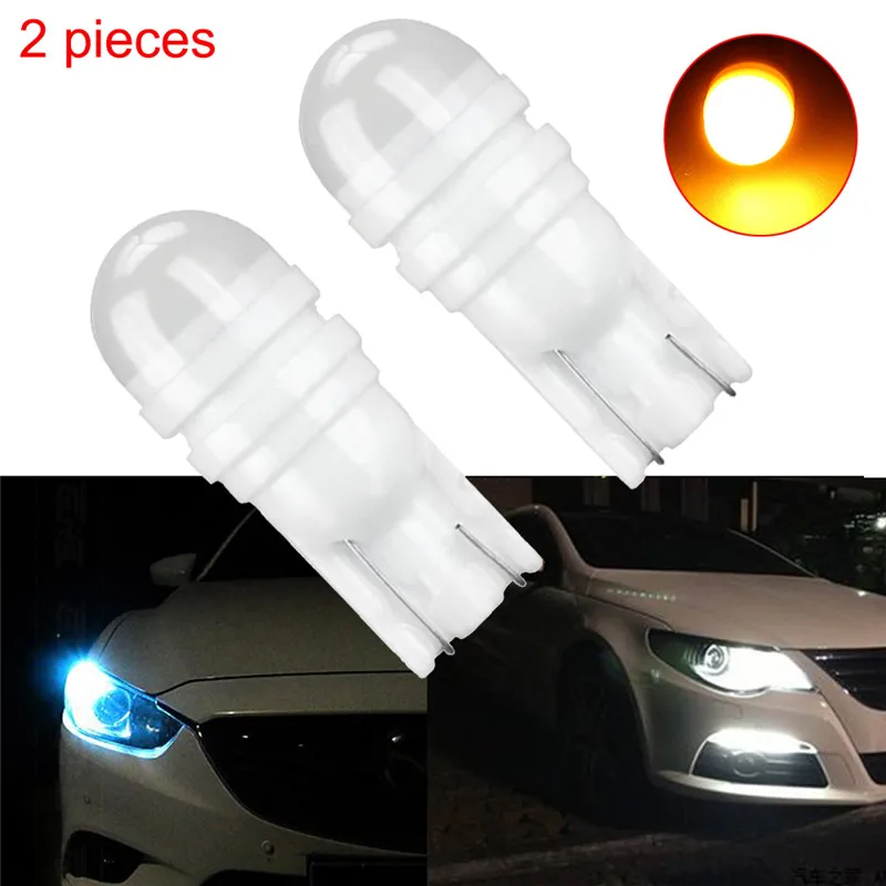 

2Pcs Signal Lamp T10 Led W5W 3030 168 194 T10 Led Bulb Ceramics Auto License Bulb Interior Wedge Clearance Light White#297188