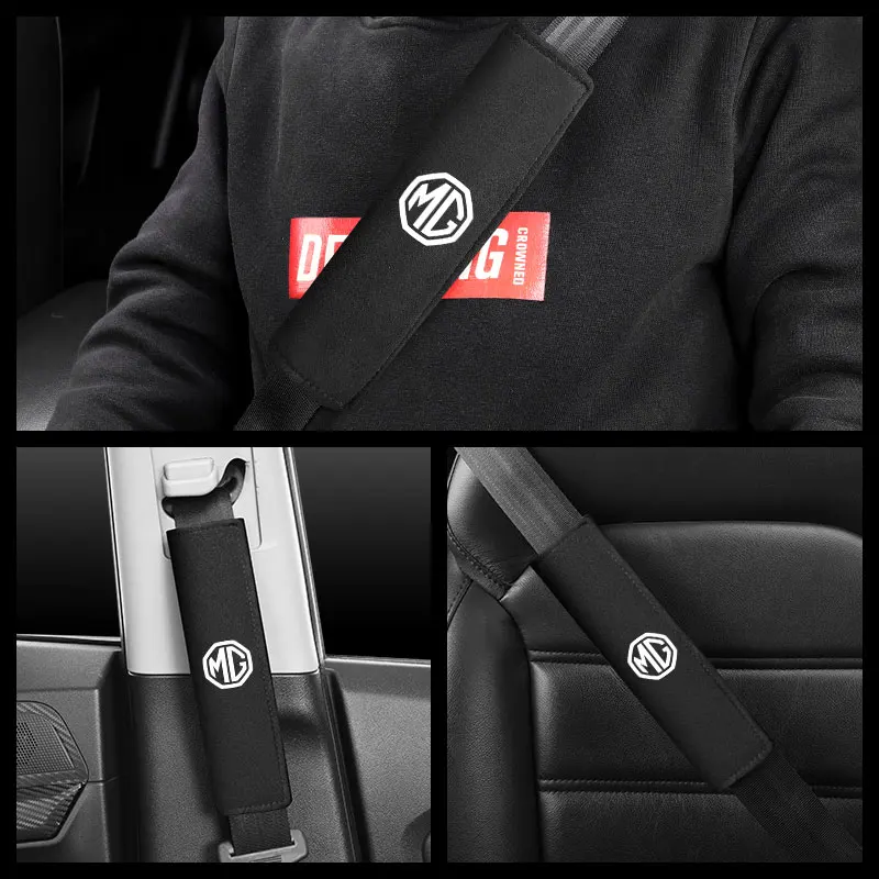 

2Pcs Soft Suede Car Belts Strap Shoulder Cover Seat Belt Padding For MG ZS GS 5 Gundam 350 Parts TF GT 6 Car Styling Accessories