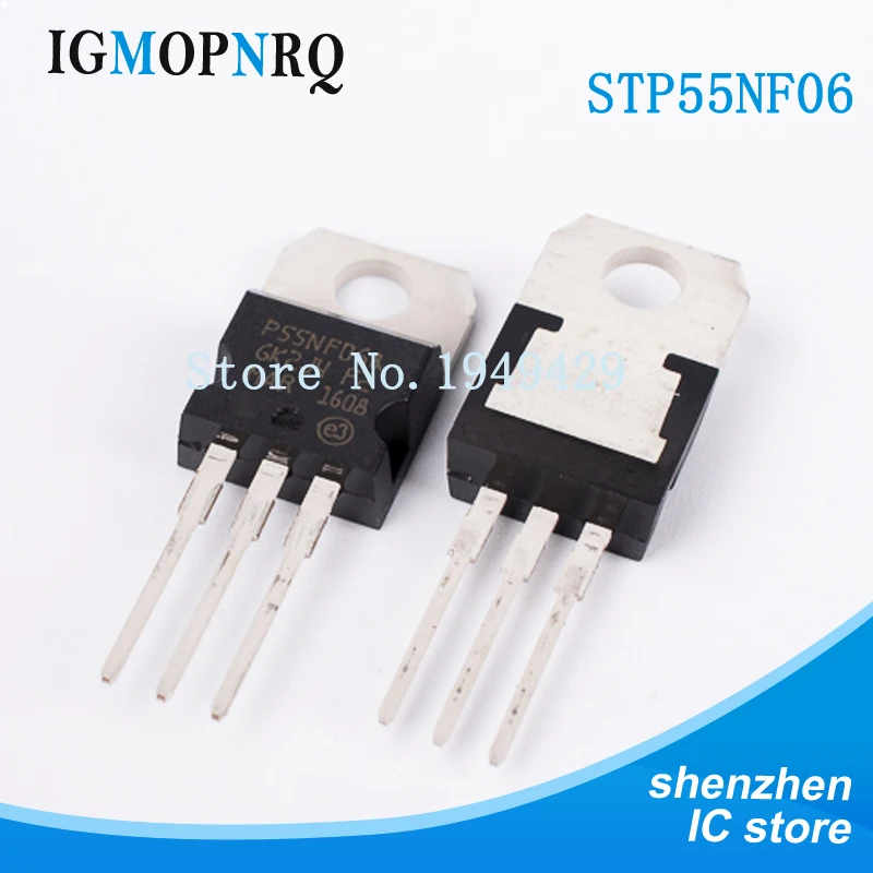 10 шт. STP55NF06 TO 220 P55NF06 MOSFET N Ch 60 вольт 55 А новая быстрая доставка|n-ch mosfet| |