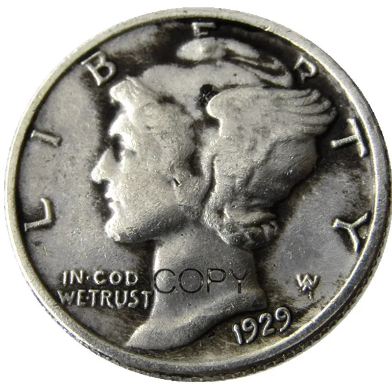 

US Mercury Dime 1929 P/S/D посеребренные копии монет