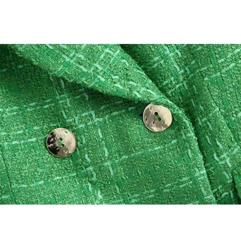 

ZA 2021 Long Sleeve Leisure Styles Women Casual High Waist Short Plaid Suit With Shorts And Jackets Coat Ladies Blazers Set