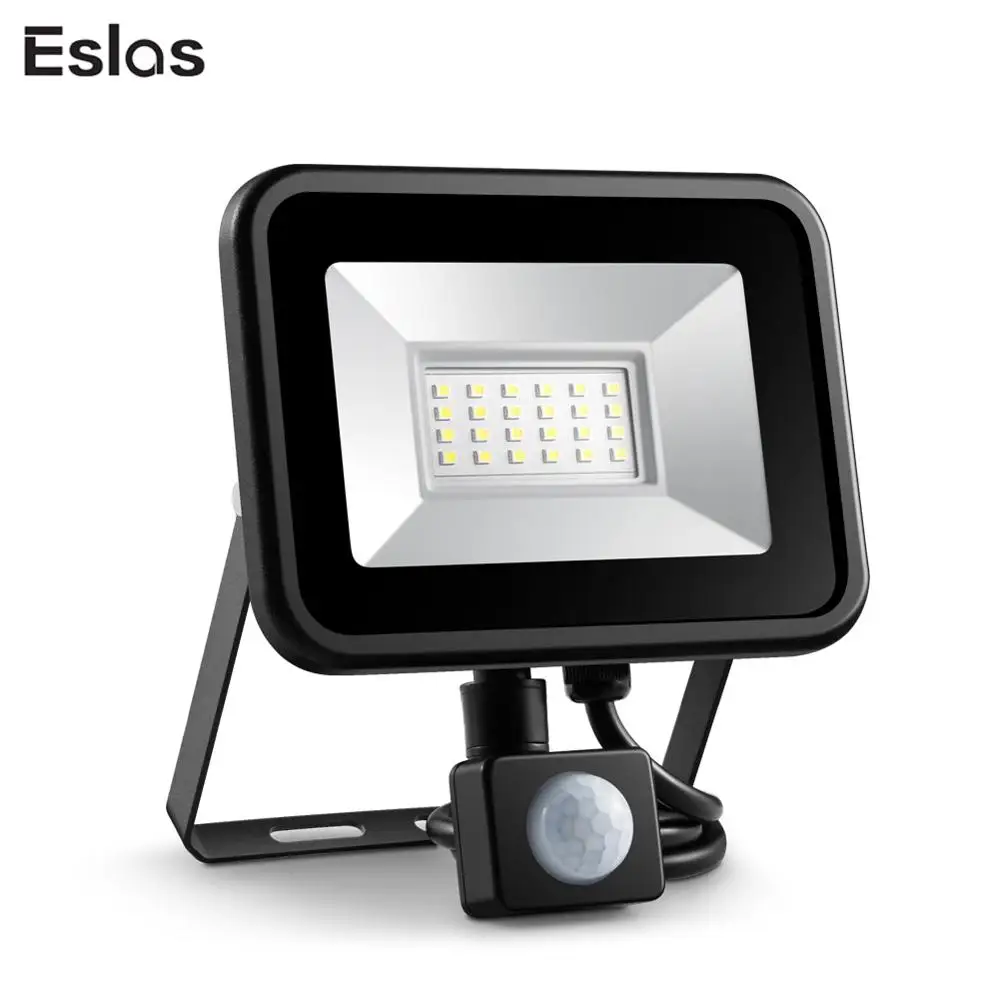 

Eslas Led Floodlight 10W 20W Outdoor Spotlight With Motion Sensor AC 220V Waterproof IP65 LED PIR Reflector Projector for Garden