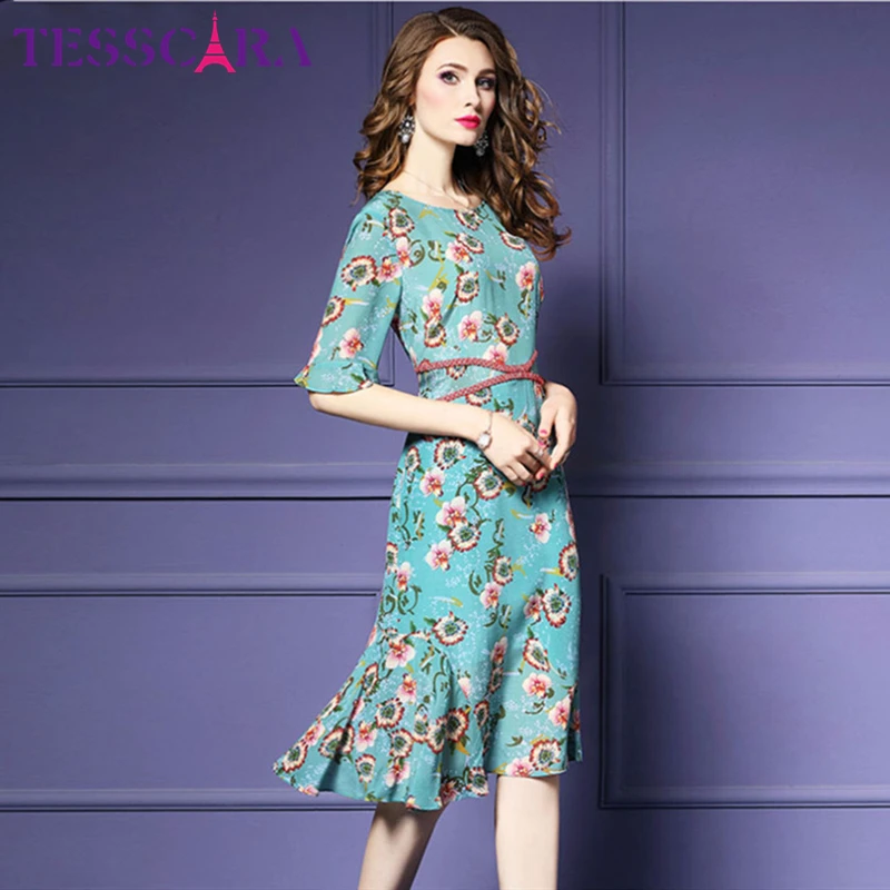 Женское шифоновое платье TESSCARA Элегантное коктейльное трапециевидной формы в