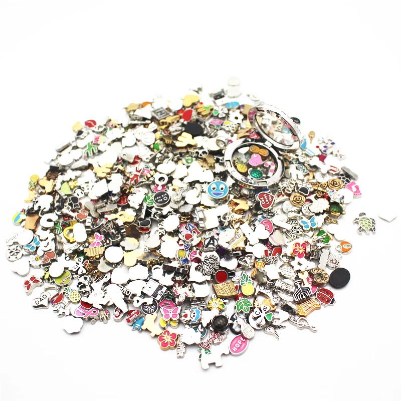 Mixs 20 шт./лот Металлические Хрустальные эмалевые Плавающие Подвески подходят для