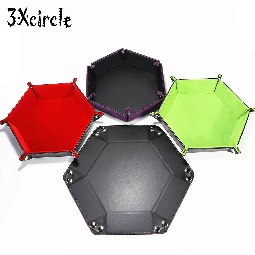 Деревянные кости складной шестигранный лоток различные цвета бархат для ролевых