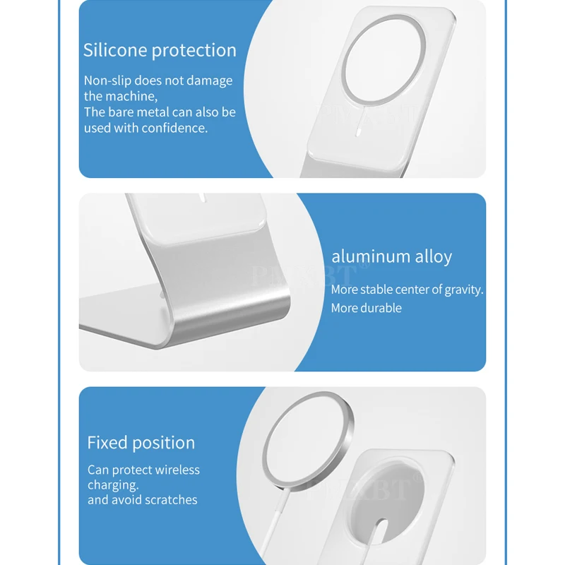 

2020 New Safe Metal Phone Holder For Iphone 12 Pro Max 12Mini Magnetic Wireless Charger Base Desk Stand Without Wireless Charger