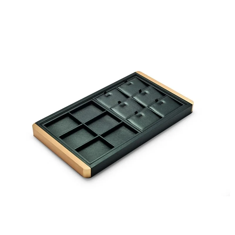 Oirlv Green PU Leather Ring Earring Bracelet Necklace Watch Tray Ring Pendant Earring Watch Storage Jewelry Box Jewelry Tray