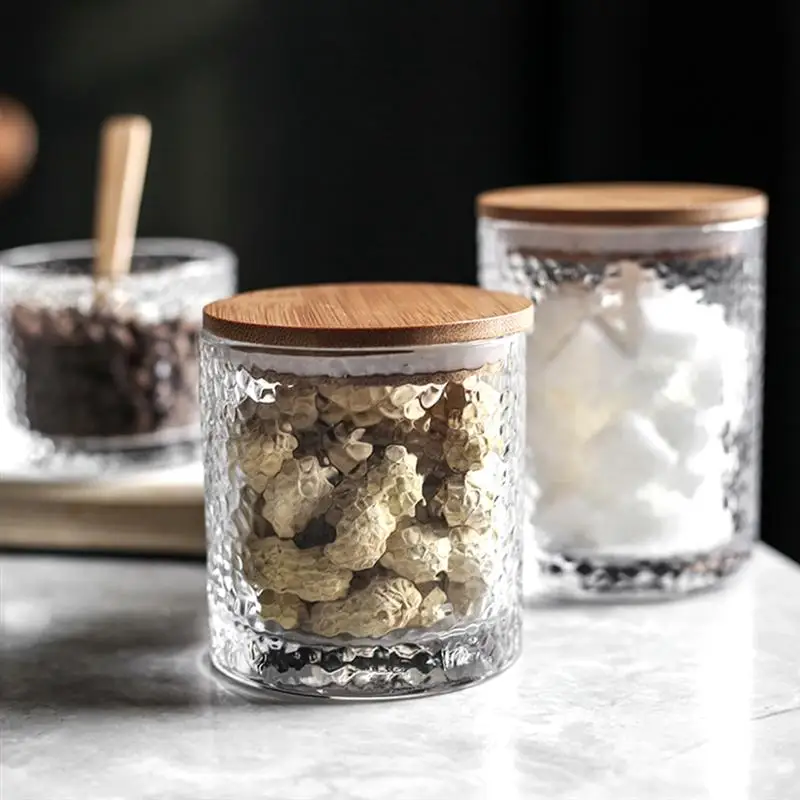 Стеклянная герметичная банка Емкость для хранения пищи бамбуковой крышкой