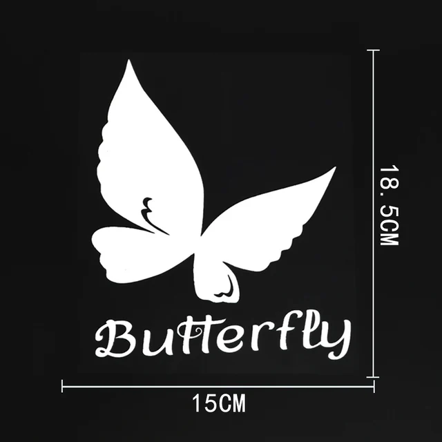 

15CM×18.5CM Beautiful Butterfly Vinyl Car Sticker Decal Black/Silver Car-styling