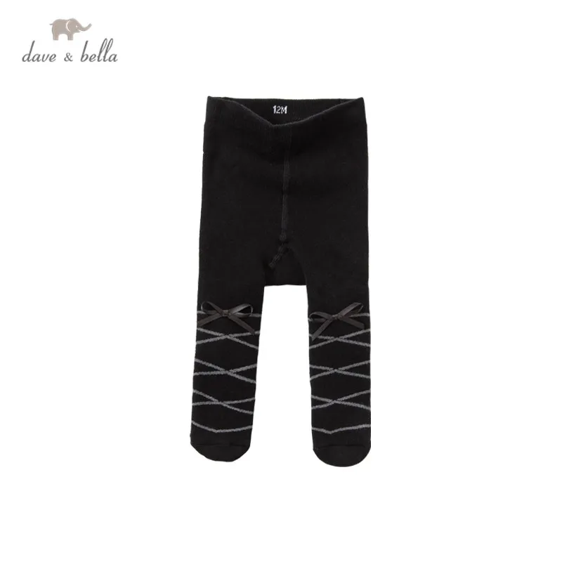 

DB15702 dave bella winter infant baby girls lolita bow striped padded leggings children fashion leggings