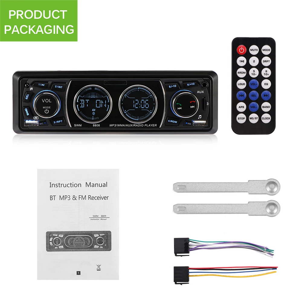Автомагнитола 1 Din 12 В Bluetooth ЖК-дисплей FM Aux вход USB MP3 60 Вт X 4 | Автомобили и мотоциклы
