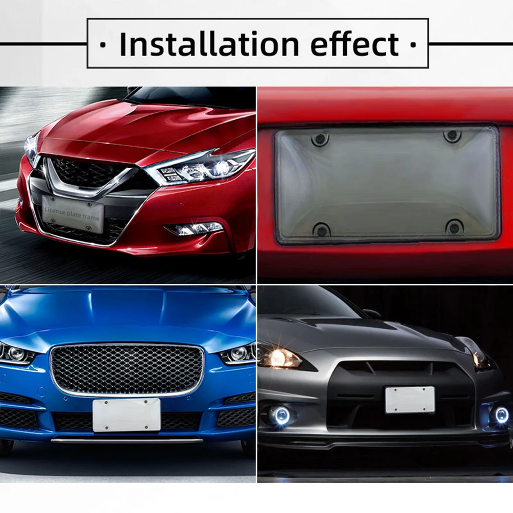 

1Pair Frame Tinting License Plate Frame Cover Smoked Clear Shield Tinted Bubbled Flat