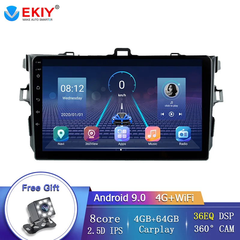 EKIY 9 &quotIPS Android 0 автомобильное радио для Toyota Corolla E140/150 2006 2013 Авто Стерео DVD GPS