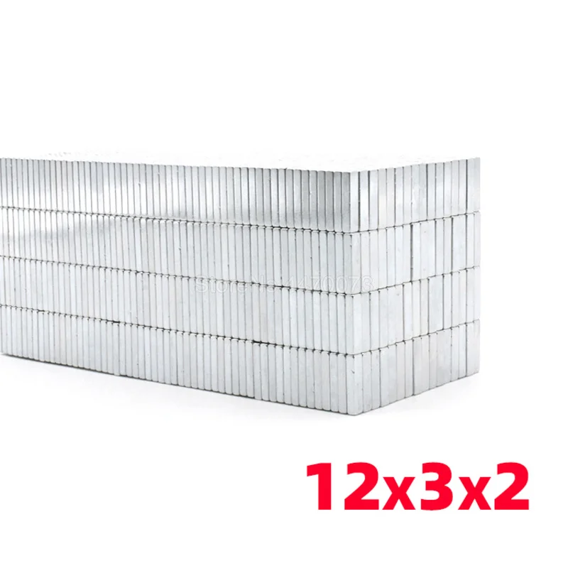 

12X3X2 Neodymium Magnet N35 Ndfeb Block Super Powerful Strong Permanent Magnetic Imanes Bar Magnets Rare Earth