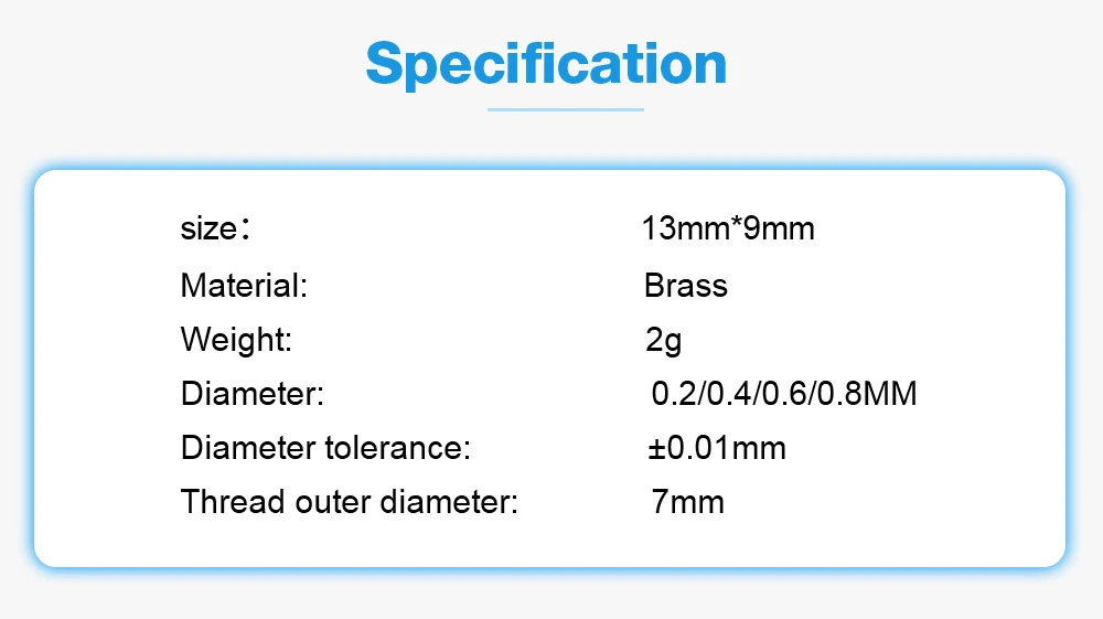 GmFive CR-10S Pro Brass Nozzle Hotend 0.2/0.4/0.6/0.8MM J-head 1.75MM Filament cr10S PRO Ender3 M6 Thread For 3D Printer